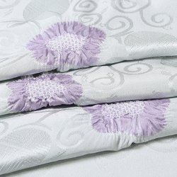 画像1: 帯揚げ　輪出し五ツ梅　灰青（はいあお）／藤紫（ふじむらさき）（09）