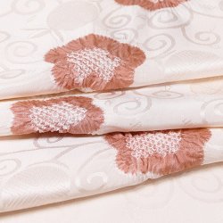 画像1: 帯揚げ　輪出し五ツ梅　灰桜（はいざくら）／長春色（ちょうしゅんいろ）（07）