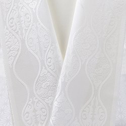 画像1: 白半襟　柄　正絹紋意匠　立涌雲