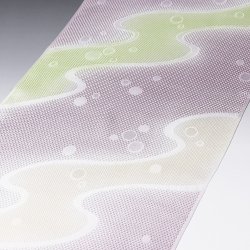 画像1: 帯揚げ　メッシュ流水水引ぼかしに水玉　（04）