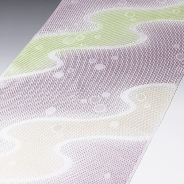 画像1: 帯揚げ　メッシュ流水水引ぼかしに水玉　（04） (1)