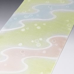 画像1: 帯揚げ　メッシュ流水水引ぼかしに水玉　（02）