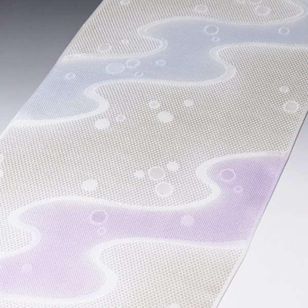 画像1: 帯揚げ　メッシュ流水水引ぼかしに水玉　（06） (1)