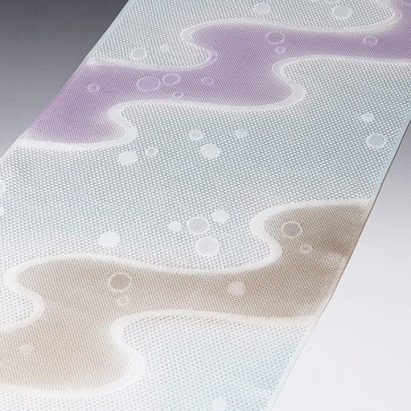 画像1: 帯揚げ　メッシュ流水水引ぼかしに水玉　（05） (1)