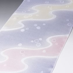 画像1: 帯揚げ　メッシュ流水水引ぼかしに水玉　（03）