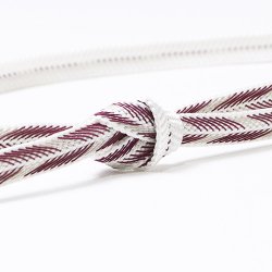 画像1: 帯締め　レース笹波大和矢羽根柄撚房　（01）