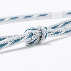 画像1: 帯締め　レースねじりストライプ撚房　（05）