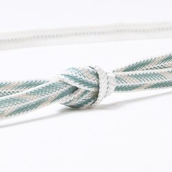 画像1: 帯締め　レース笹波大和矢羽根柄撚房　（03）