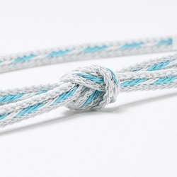 画像1: 帯締め　レースねじりストライプ撚房　（03）