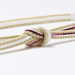 画像1: 帯締め　レース片胴配色ぼかし撚房　（01）