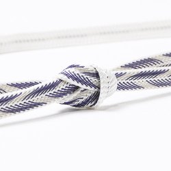 画像1: 帯締め　レース笹波大和矢羽根柄撚房　（06）