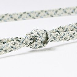 画像1: 帯締め　レース重打二色絣撚房　（03）