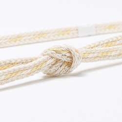 画像1: 帯締め　レースねじりストライプ撚房　（02）