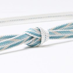 画像1: 帯締め　レース笹波大和矢羽根柄撚房　（04）