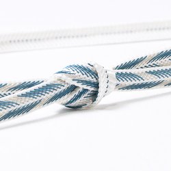 画像1: 帯締め　レース笹波大和矢羽根柄撚房　（05）