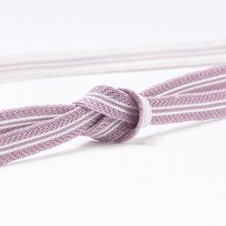 画像1: 帯締め　レース真砂子二本筋撚房　（07）