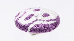 画像1: 帯留め　絽刺し　叫び（紫）