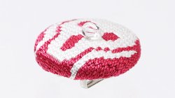 画像1: 帯留め　絽刺し　叫び（ローズ）