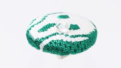 画像1: 帯留め　絽刺し　叫び（緑）