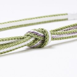 画像1: 帯締め　レース片胴配色ぼかし撚房　（02）