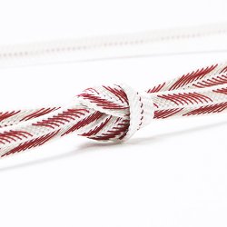 画像1: 帯締め　レース笹波大和矢羽根柄撚房　（02）