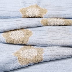 画像1: 帯揚げ　絽輪出し五ツ梅　サックスブルー／胡桃染（くるみぞめ）（06）