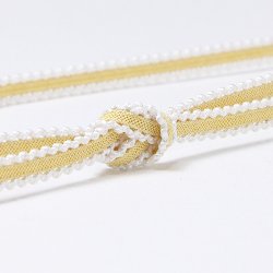 画像1: 帯締め　レース平唐耳よろけ撚房　（02）