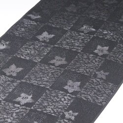 画像1: 礼装用　帯揚げ　喪服用　紋紗　露芝に桔梗