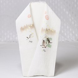 画像1: 夏物手描き半襟　ネコのビアガーデン