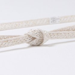 画像1: 黒留袖（礼装用）帯締め　レース小桜金入り撚房（白／金）