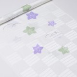 帯揚げ　絽二色桔梗に露芝　藤紫（ふじむらさき）・山葵色（わさびいろ）（03）