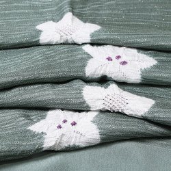 画像1: 帯揚げ　絽輪出しさざなみ梅桔梗銀散し　虫襖（むしあお）（03）