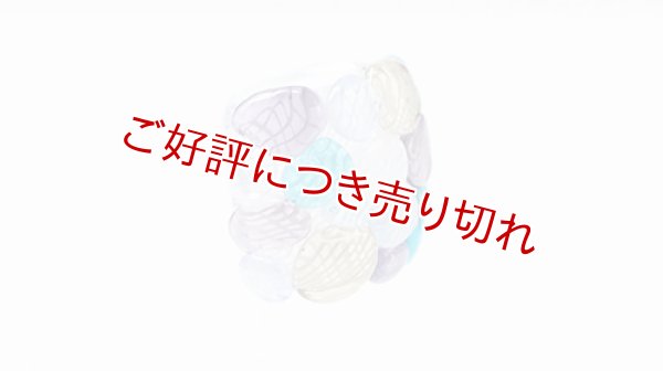 画像1: ガラス帯留め　slow sphatika（スロースパティカ）　石積み（紫陽花） ※桐箱付き (1)