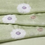 帯揚げ　絽　輪出し白場取り傘巻き菊花　山葵色（わさびいろ）（02）