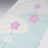 帯揚げ　絽　輪出し梅桔梗流水染め分け　瓶覗（かめのぞき）（03）