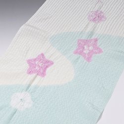 画像1: 帯揚げ　絽　輪出し梅桔梗流水染め分け　瓶覗（かめのぞき）（03）