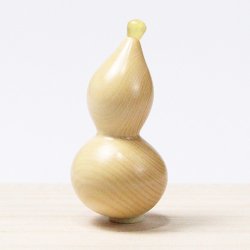 画像1: 黄楊根付　ひょうたん【岡壱名入り】（2026年7月6日掲載） ※桐箱付き