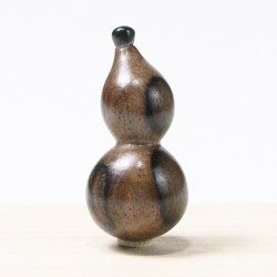 画像1: 黒柿根付　ひょうたん（黒柿）【岡壱名入り】（2026年8月13日掲載）