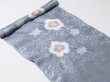 画像4: 帯揚げ　輪出し白場取り小花　紺鼠（こんねず）／鴇浅葱（ときあさぎ）（16） (4)