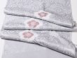 画像5: 帯揚げ　輪出し白場取り小花　灰青（はいあお）／梅鼠（うめねず）（17） (5)