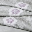 画像1: 帯揚げ　輪出し白場取り小花　銀鼠（ぎんねず）／薄色（うすいろ）（18） (1)