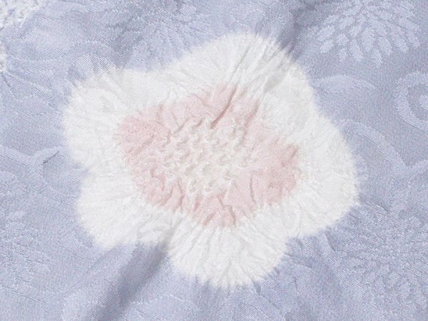 画像3: 帯揚げ　輪出し白場取り小花　淡藤色（あわふじいろ）／鴇鼠（ときねず）（14） (3)