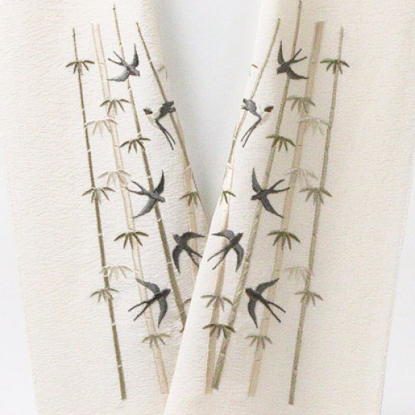 画像1: 刺繍半襟　竹燕　（02） (1)