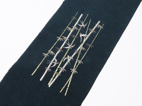 画像2: 刺繍半襟　竹燕　（03） (2)