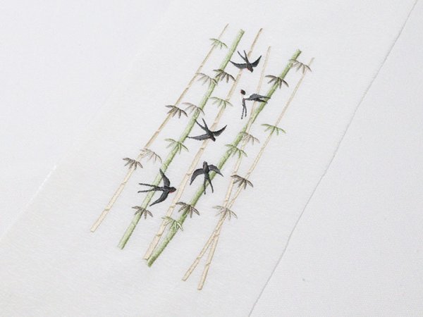 画像2: 刺繍半襟　竹燕　（01） (2)