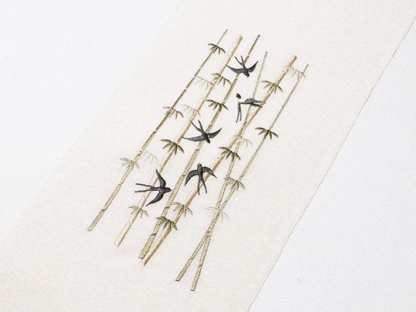 画像2: 刺繍半襟　竹燕　（02） (2)