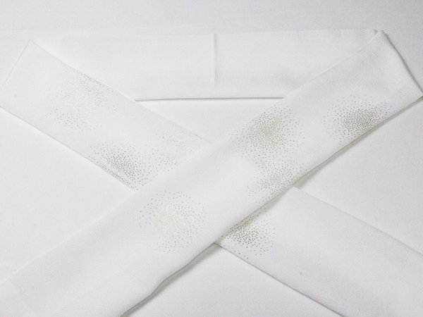 画像4: 帯揚げ　金銀箔ちらし　白（04） (4)