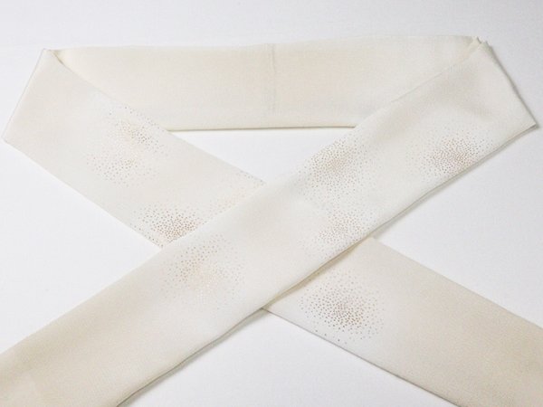 画像4: 帯揚げ　金銀箔ちらし　練色（ねりいろ）（02） (4)