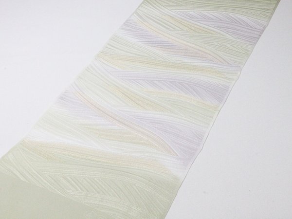 画像2: 帯揚げ　縫取 さざなみ　柳鼠（やなぎねず）／白藤色（しらふじいろ）（03） (2)
