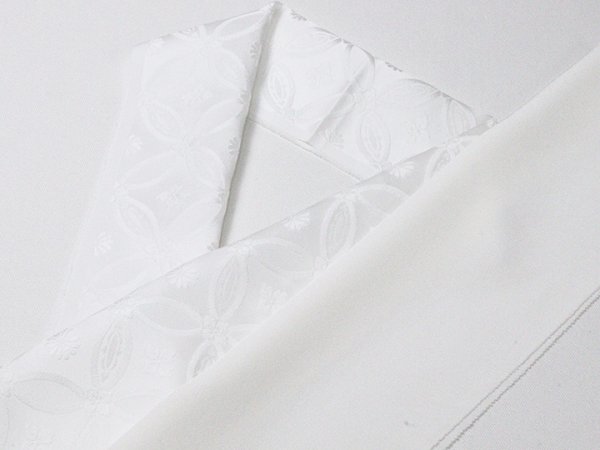 画像3: 半襟　紋意匠　七宝菊花　白（しろ）（07） (3)